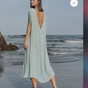 Studio Tia Ares Caftan with Belt - Silver Blue